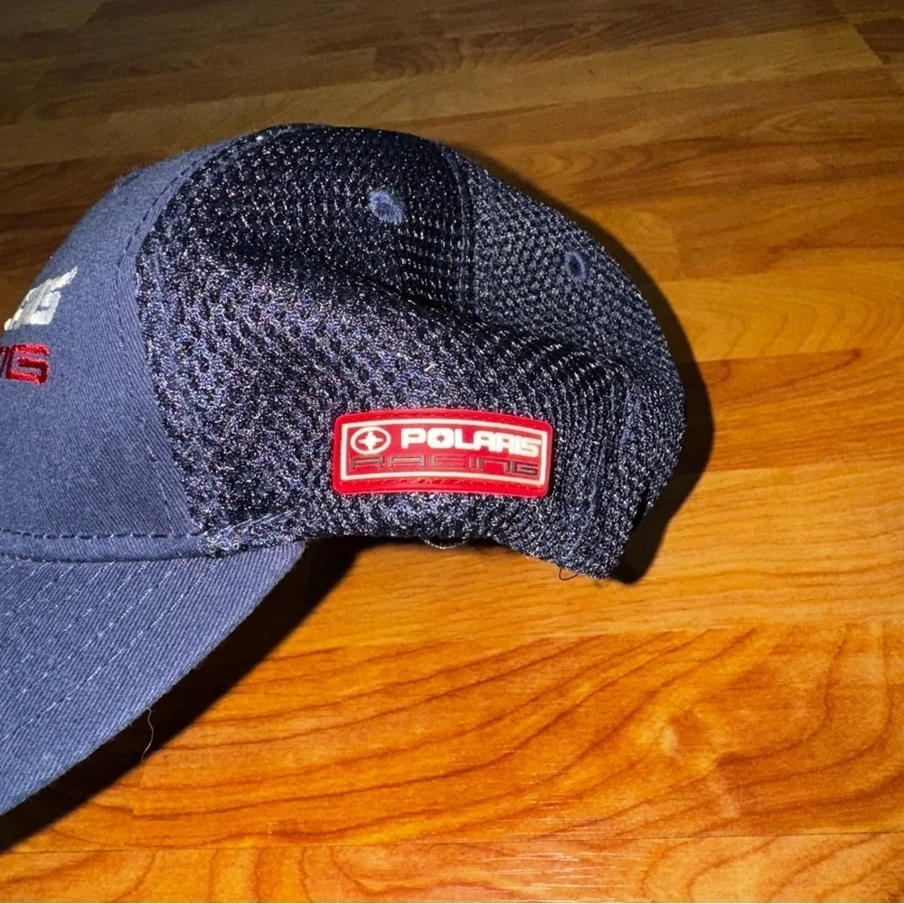 Polaris Racing Hat Baseball Cap Fitted Mesh Backside Navy Blue RN#102019 OSFM